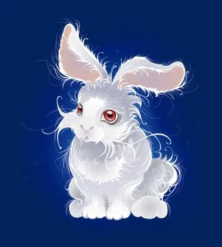 Magic White Rabbit Stock Illustration