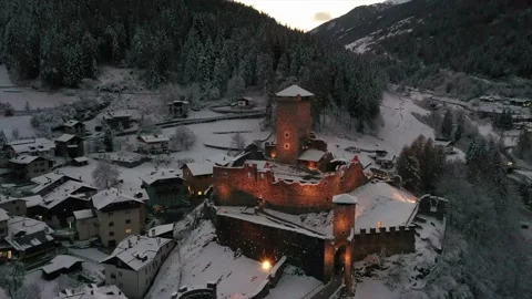 Magic winter at the castle Stock Footage 224101758