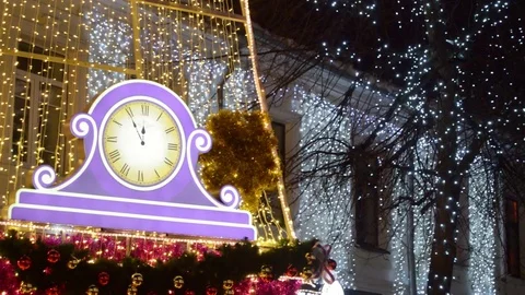 The magic winter clock Stock Footage 71886491