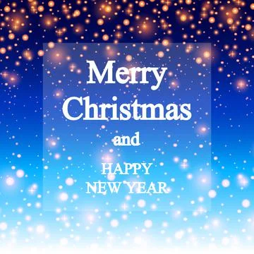 Magic winter glitter background with snowflakes. White snowflakes on light bl Stock Illustration