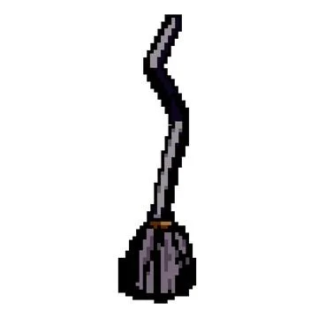 Magic witch broom game pixel art vector illustration Stock Illustration