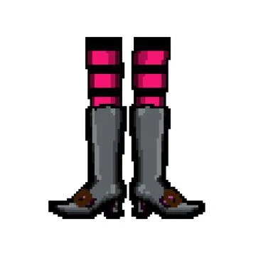 Magic witch legs pixel art vector illustration Stock Illustration