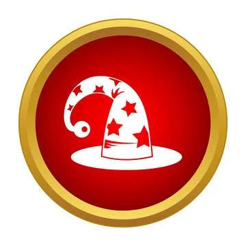Magic wizard hat with stars icon concept Illustrazione stock