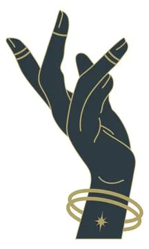 Magic woman hand gesture vector illustration. Tarot esoteric symbol. Myster.. Stock Illustration