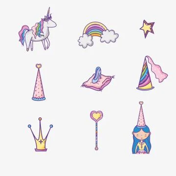 Magic world elements 스톡 일러스트