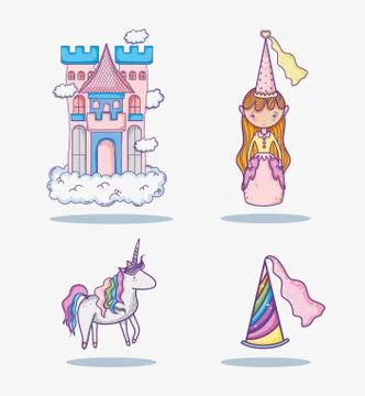 Magic world elements Stockillustratie