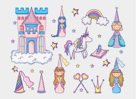 Magic world elements Stock Illustration