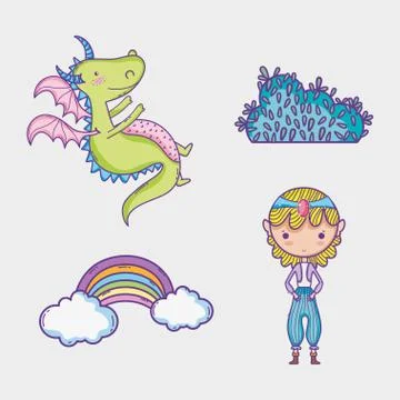 Magic world elements man with sunglasses and dollar symbol inside chat bubble Stock Illustration