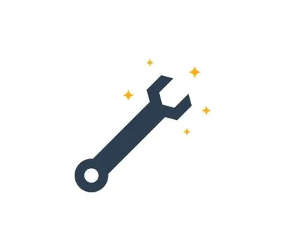 The Magic Wrench sign. Isolated Vector Illustration Stock Illustration