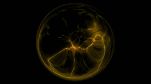 Magic yellow energy flows in crystal ball - on black background (FULL HD) Stock-Footage 59610246