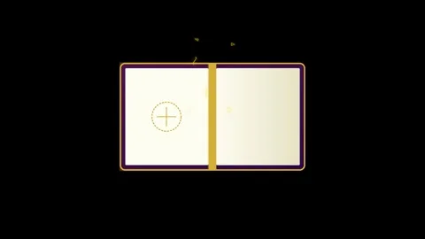 A magical 2D flat icon of a spellbook opening with smooth page-flipping ani.. Видео 346202303