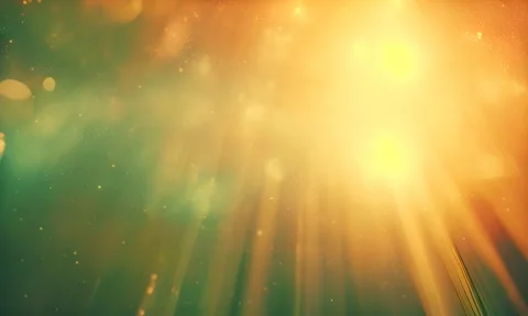 Magical abstract sunrays background bokeh lights. Gold dust floats in the air Stock Footage 255834754