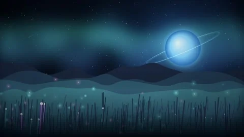 Magical alien world landscape Видео 344044197
