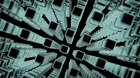 Magical animation of turquoise cubes HD 스톡 동영상 151590877