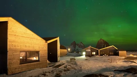 Magical Aurora Borealis Casts Its Spell Over Norway's Pristine Forest. 動画素材 334658808