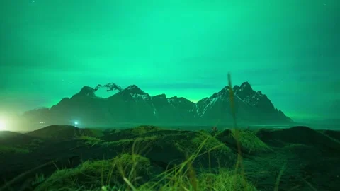 Magical Aurora Borealis Casts Its Spell Over Norway's Pristine Forest. Stock-Footage 334659051