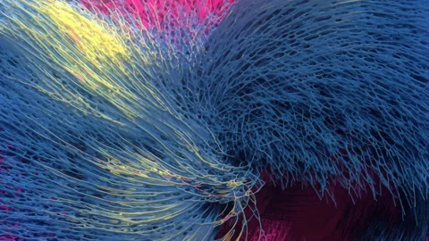 Magical background of abstract vegetation swaying in the wind. 3d rendering Vídeos de archivo 210392391