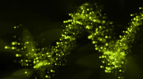 Magical background of green glowing particles in wave motion (FULL HD) Video stock 55759335