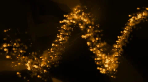 Magical background of orange glowing particles in wave motion (FULL HD) Video stock 55759429