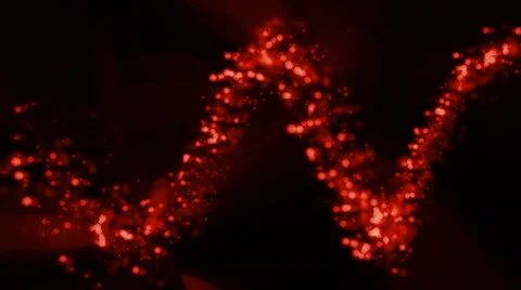 Magical background of red glowing particles in wave motion (FULL HD) Video stock 55759893