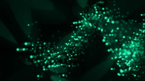 Magical background of turquoise glowing particles in wave motion (FULL HD) Video stock 55759966