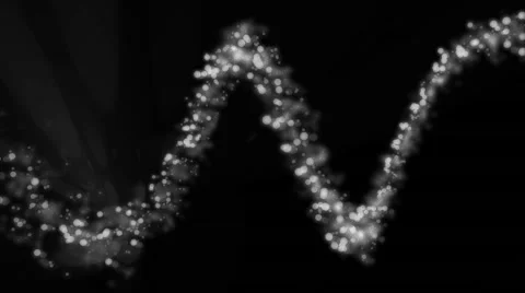 Magical background of white glowing particles in wave motion (FULL HD) Stock Footage 55760024