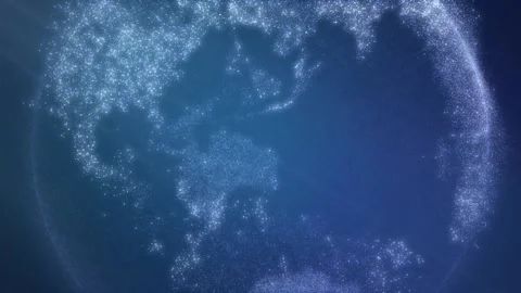 Magical blue global lights Stock Footage 140002783