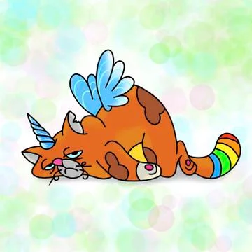 Magical cat. Tattoo design. Stock Illustration