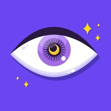 Magical celestial eye symbol flat icon. Mystical All seeing third eye Stock Illustration
