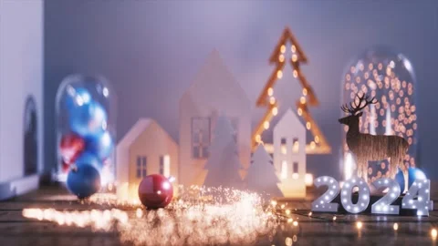 Magical Christmas Tree Made of Light Motion Effects 2024. Vidéo 257553968