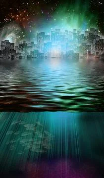 Magical city Stock Illustration