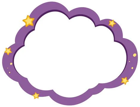 Magical Cloud Frame with Stars Stock Illustration