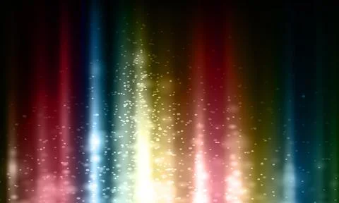 Magical colorful light rays with sparkling particles background. abstract Stock Illustration