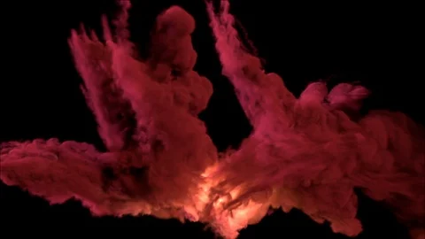 A magical explosion with colored smoke, with trails and fire in the center. Stock Footage 120973535