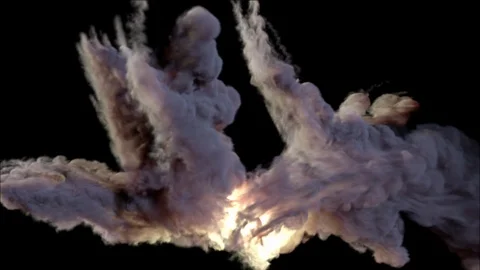 A magical explosion with colored smoke, with trails and fire in the center. Stock Footage 120976417