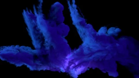 A magical explosion with colored smoke, with trails and fire in the center. Stock Footage 121023225