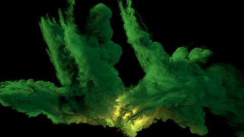 A magical explosion with colored smoke, with trails and fire in the center. Stock Footage 121092830