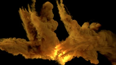 A magical explosion with colored smoke, with trails and fire in the center. Stock Footage 121093702