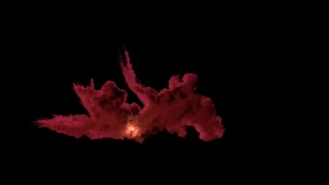 A magical explosion with colored smoke, with trails and fire in the center. Stock Footage 121101858