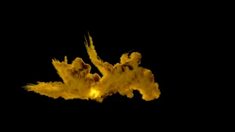 A magical explosion with colored smoke, with trails and fire in the center. Video stock 121136639