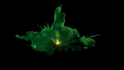 A magical explosion with colored smoke, with trails and fire in the center. Stock Footage 121331386