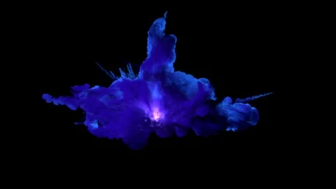 A magical explosion with colored smoke, with trails and fire in the center. Stock Footage 121332304