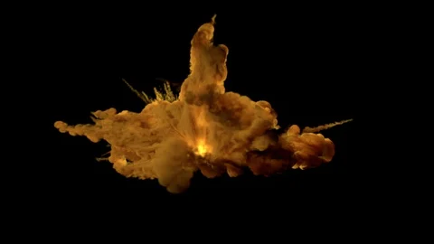 A magical explosion with colored smoke, with trails and fire in the center. Stock Footage 121333279