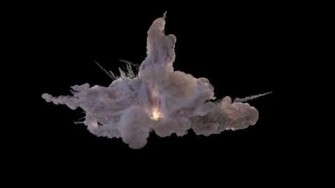 A magical explosion with colored smoke, with trails and fire in the center. Stock Footage 121352807