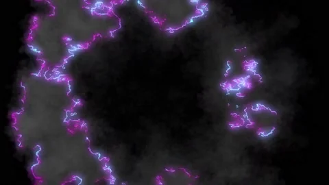A magical explosion of smoke with pink electrical discharges against a black Stock Footage 238966032