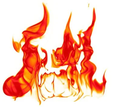 Magical fire ignition - burning red-orange hot flame - fiery elements isolate Stock Photos