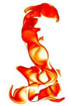 Magical fire ignition - burning red-orange hot flame - fiery elements isolate Stock Photos