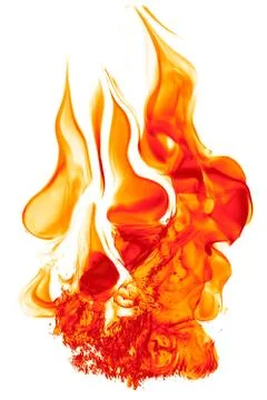 Magical fire ignition - burning red-orange hot flame - fiery elements isolate Stock Photos