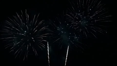 Magical firework particle on a black background. sparkling explosion glow at  Vidéo 136427922