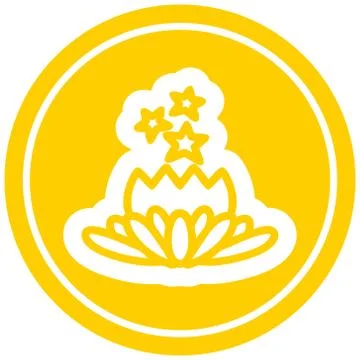 Magical flower circular icon Stock Illustration